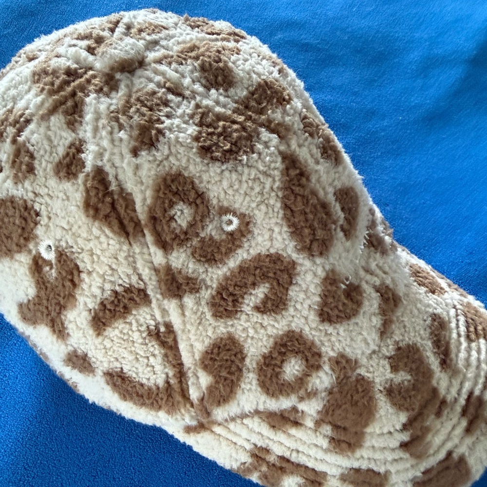 Leopard Print Sherpa Hat